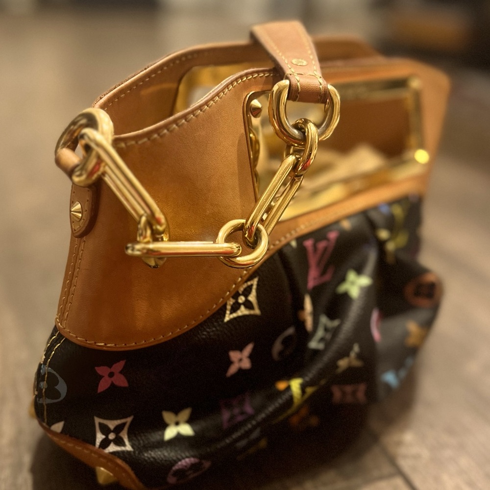 Authentic Louis Vuitton, black, monogram, multicolor purse